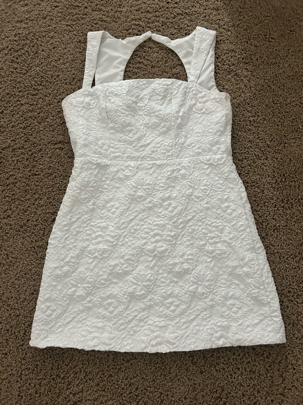 White Floral Embroidered Womens' Dress